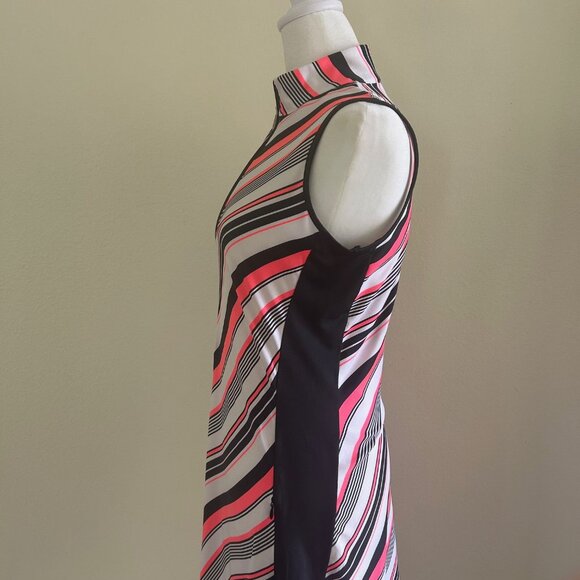 Tail Activewear Dress XS Golf Tennis UPF 50+ Diagonal Lines Mock Neck Zip/Pocket - Picture 3 of 8